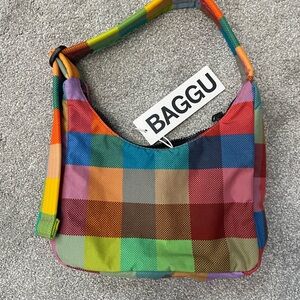 Baggu Madras Mini Nylon Shoulder Bag